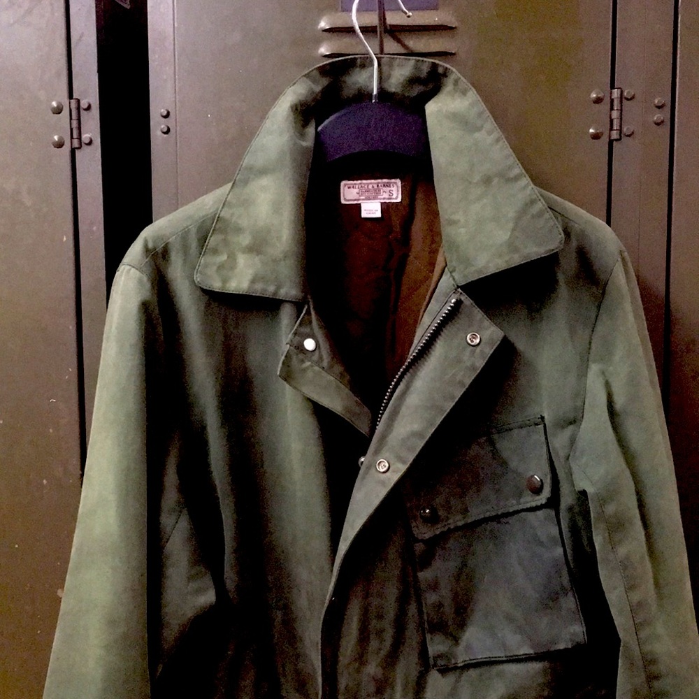 Wallace & Barnes Men’s Long Waxed Cloth Lined Jacket
